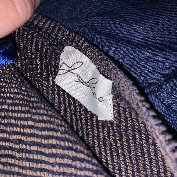 Blue and Gold Strapless Ruched Sundress silky lightweight - Picture 3 of 5